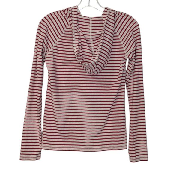 J Crew White and Red Henley Hoodie - SZ - S - Picture 2 of 5